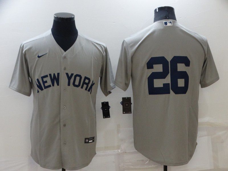 Men New York Yankees #26 No Name Grey Game 2022 Nike MLB Jersey